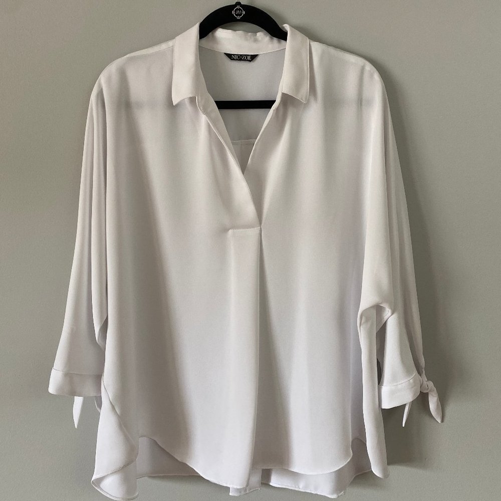 Nic+Zoe L Dolman Sleeve White Blouse